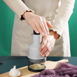 Groente Hakker - Keukenmachine Knoflook - Ingrediënten Bereiden - Efficiënt Ontwerp - 500ml - Zwart en wit — thumbnail 5