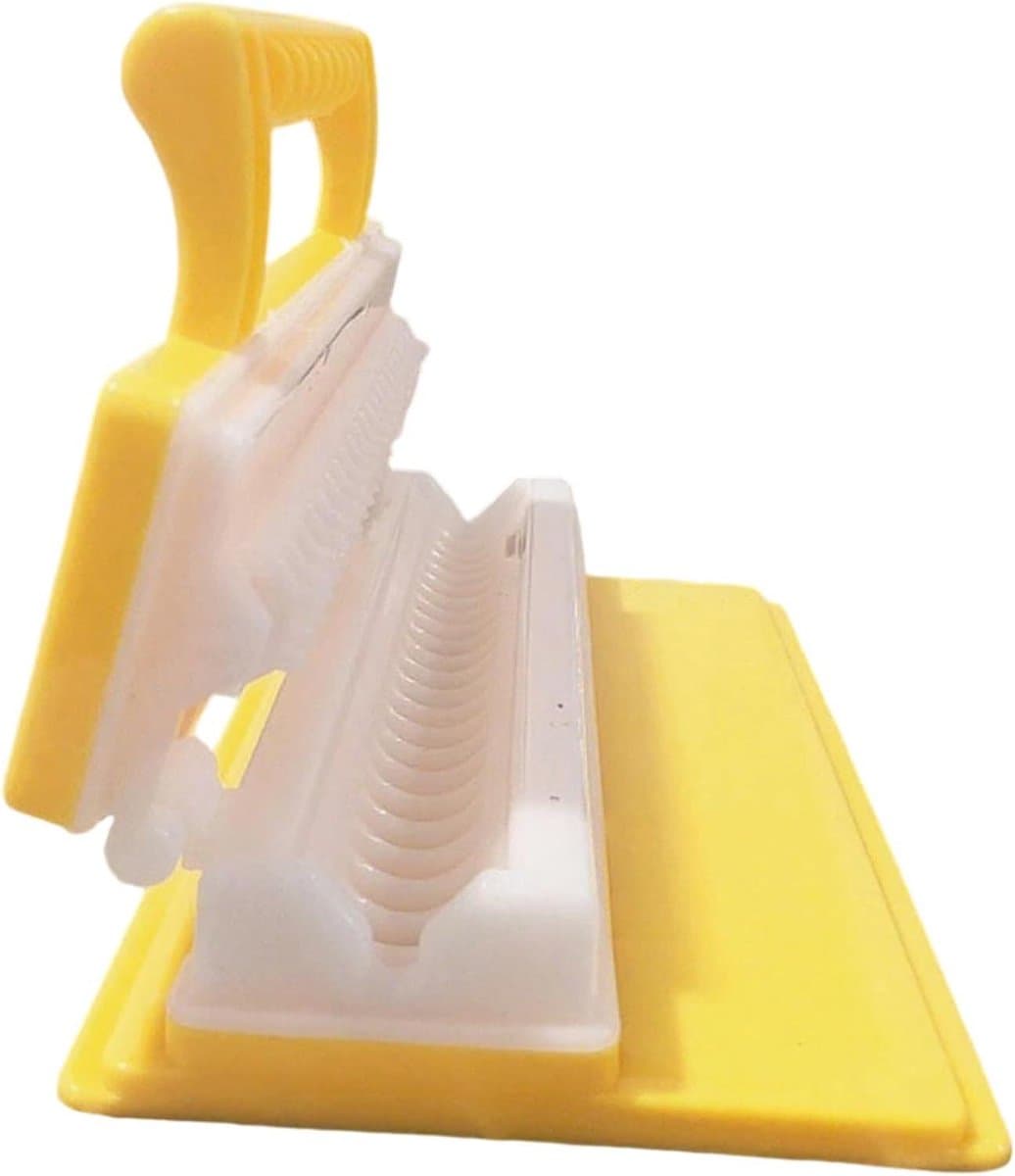 Satéprikker Machine - Kebab Maker Mal - Vlees Vormen - Gestroomlijnd Proces - 19.5x4.5x10.5cm - Geel — afbeelding 1