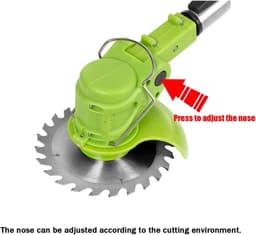 Elektrische Grasmaaier - Snoerloze Trimmer - Gazon Onderhoud - Verstelbare Kop - 14 cm Snijdiameter - Groen — thumbnail 5