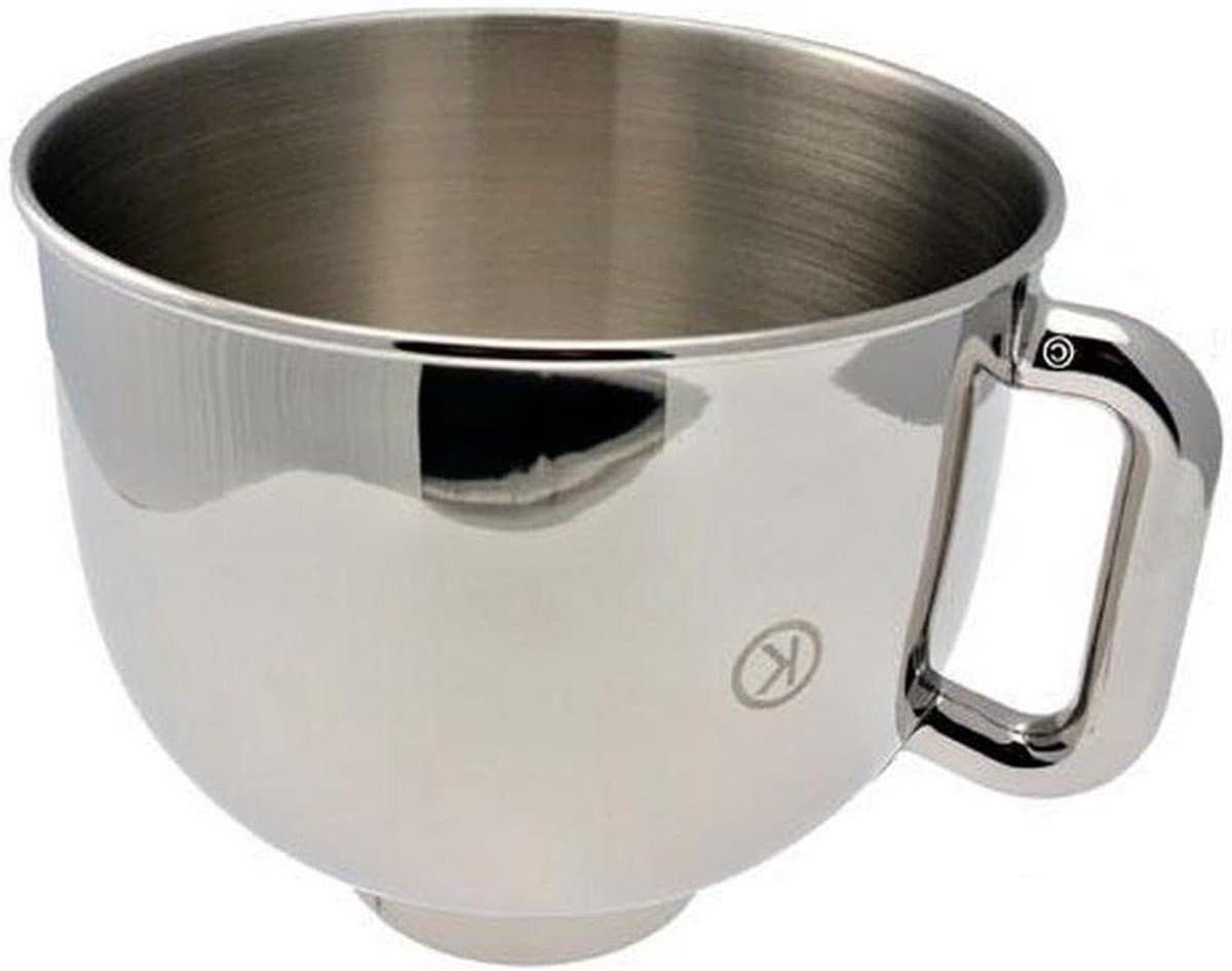 RVS Mengkom - Keukenmachine Kom - Beslag Maken - Met Handvat - 5 Liter - Zilverkleurig — afbeelding 1