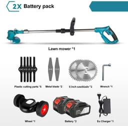 Innovastore Draadloze Elektrische Grasmaaier - Grasmaaier - Trimmer - Tuingereedschap - 3-in-1 Veelzijdige Snijder- 1500W — thumbnail 5