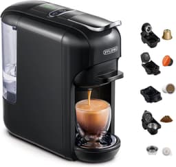 Koffiezetapparaat - Espressomachine - Thuis en kantoor - 5-in-1 compatibiliteit - 19 bar - Zwart — thumbnail 1