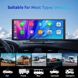 Dashcam – Auto Camera – Multimediasysteem – Recorder – Achteruitrijcamera – 10,26 Inch IPS Touchscreen – 4K Voorcamera & 1080p Achtercamera – Draadloze CarPlay & Android Auto – 64GB Geheugenkaart — thumbnail 3