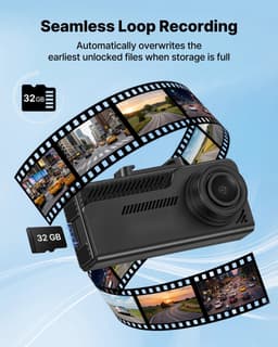 Dashcam Auto - Duale Voor- en Achtercamera - 4K + 1080p - GPS & G-sensor - 32 GB Geheugenkaart - 8,1 cm Scherm - Groothoek 129°/125° - Loopopname & Parkeermodus - Zwart — thumbnail 4