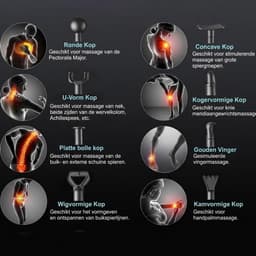 SNJY® Massage Gun - Massage Apparaat - Massage Pistool Professioneel - 8 Opzetstukken - 20 Snelheden - Zwart — thumbnail 4