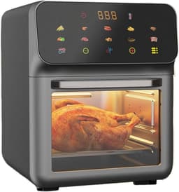 Heteluchtfriteuse Oven - Combi Keukenapparaat - Gezond Koken - Dubbele Zone Controle - 15 Liter - Zwart — thumbnail 1