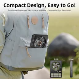 Tafelventilator-draagbare ventilator-bureau ventilator-buiten ventilator-draagbare oplaadbare ventilator - Ventilator met muggenlamp - 90° kantelbaar en inklapbaar - 5 instelbare snelheden - Geschikt voor bureaus, slaapkamers en kamperen - Zwart — thumbnail 5
