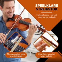 Finesse Viool Starterset - met Koffer & Accessoires - 4/4 - Viool Muziekinstrument - Milan — thumbnail 5
