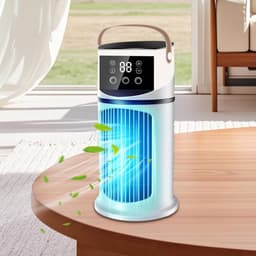 Mobiele Airco - Persoonlijke Koeler - Ruimte Koelen - Verneveling en LED - 15.5 x 15.5 x 27 cm - Wit — thumbnail 3