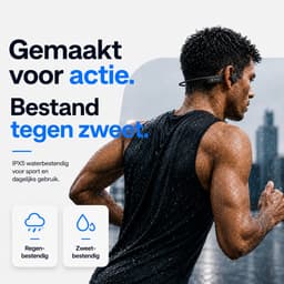 Sanag Bone Conduction Headphones – Sport Koptelefoon – Veilig Fietsen & Hardlopen – 10 Uur Batterij – IPX5 Waterdicht & Open Ear Design – Zwart — thumbnail 4