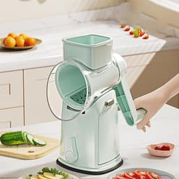 Groentesnijder met rasp - Keukenmachine multifunctioneel - Maaltijden bereiden - Veilig en stabiel - 288 cm hoog - Mintgroen — thumbnail 4