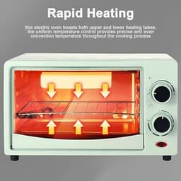 Heteluchtoven aanrecht - Mini oven - Gezond koken - Instelbaar 0-230°C - 12 liter inhoud - Groen — thumbnail 4