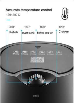Heteluchtfriteuse - Oven Air Cooker - Gezond Koken - Snelle Luchtcirculatie - 4.5 Liter - Zwart — thumbnail 4