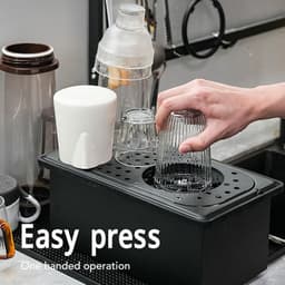 Glazen spoelmachine - Flessenwasser aanrecht - Snel glazen reinigen - Multi-hoek water sproeiers - Groot formaat - Zwart — thumbnail 4