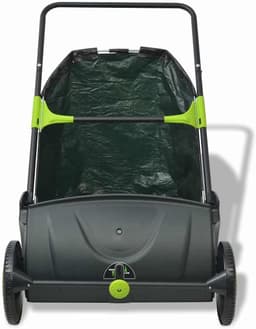 Grasveger Gazon - Bladverzamelaar Tuin - Gazon Onderhouden - Handmatig Instelbaar - 103 L - Zwart Groen — thumbnail 5