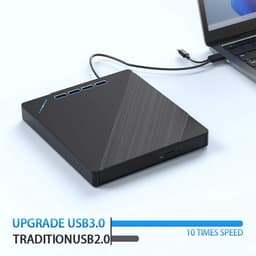 Externe Drive - Disc Brander - Data Archiveren - Geruisloze Prestaties - USB 3.0 - Zwart — thumbnail 3