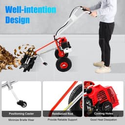 43CC Benzine Veegmachine – Handveger – Motorbezem – Bladveger – Tuinveger – 60 cm Borstelbreedte – 1,7 PK Motor – Stevige Constructie — thumbnail 4