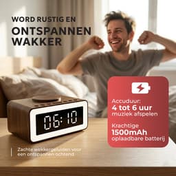 TM&DY Digitale Wekkerradio - Bluetooth Wekkerradio - Draadloos Opladen - RGB Wake-up Light - Speaker met Bluetooth – Digitale Klok – 20 Slaapgeluiden – Bluetooth 5.3 – Licht Wekker – LED Nachtlamp — thumbnail 3