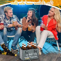 4-delige Bier Cadeauset voor Mannen met Flessen Tas, Grilltangen, Flessenopener en Grappige Sokken - Perfect voor Feestjes en Barbecues — thumbnail 5
