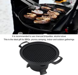 Dailygoods- Hibachi-grill Gietijzer - Draagbare BBQ-grill - Antiaanbak Grillpan - Eenvoudig te Monteren - Lichtgewicht - Ideaal voor Picknicks - Barbecuegrill — thumbnail 3