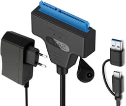 SATA naar USB adapter voor externe en interne harde schijven SSD/HDD 2.5/3.5-inch, compatibel met 12V 2A voeding, geschikt voor Windows, Mac en Linux systemen — thumbnail 1