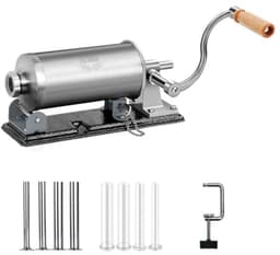 Handmatige worstvuller met 8 vulbuizen - Roestvrijstalen keukenmachine voor zelfgemaakte worsten — thumbnail 2