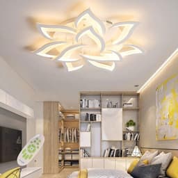 Plafondlamp Bloem - Moderne Lamp - Binnen Verlichting - Afstandsbediening Dimbaar - 85 cm - Wit — thumbnail 3