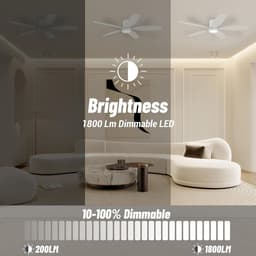 Plafondventilator met Licht - Ventilator voor Plafond - Ruimte Koelen en Verlichten - Stille DC-motor met 6 Snelheden — thumbnail 4