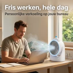 Cheqo® Tafelventilator met Koelelement - Mini Ventilator - Aircooler - Luchtkoeler - USB Ventilator - Mini Airco - Bureau Ventilator - Ventilator met Water - Waterkoeling - LED Verlichting - Draagbare Ventilator - Air Cooler — thumbnail 4