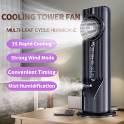 Mini aircooler - 6 snelheden, USB, watertank, timer, luchtkoeler voor bureau slaapkamer en thuiswerkplek - Grijs — thumbnail 3
