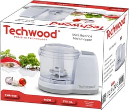 Mini Hakmachine - Keukenmachine - Ingrediënten Fijnmaken - Roestvrijstalen Messen - 375 ml - Wit — thumbnail 2