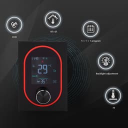 Slimme Thermostaat - Programmeerbaar - Waterverwarming - WiFi Bediening - 5-35℃ - Zwart — thumbnail 3