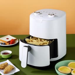 Luchtfriteuse - Olievrije oven - Gezond Koken - Dubbele knop bediening - 3L capaciteit - Wit — thumbnail 5