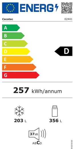 Cecotec Bolero CoolMarket SBS 559, Vrijstaand, Amerikaanse deur, Roestvrijstaal, 2 deur(en), Touch, Op de deur — thumbnail 5