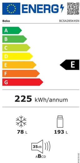 Beko BCSA285K4SN - Inbouw koel-vriescombinatie - 271 liter - Sleepdeur - Wit — thumbnail 3