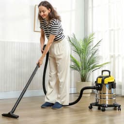 Casa Living 3-in-1 Waterstofzuiger - Nat & Droog - 1200W Krachtig - 20L RVS Tank - Blaasfunctie - Met Accessoires - Geel — thumbnail 4