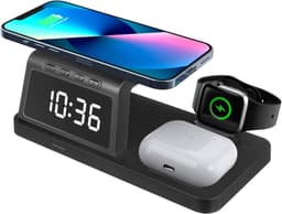 Draadloze Oplader Oplaadstandaard Mobiele Telefoon Oplader s Oplaadstations Horloge Oplaadstation Voor Meerdere Apparaten Draadloos Abs — thumbnail 1