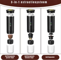 KAD® Draagbare Koffiemachine - Blender To Go - Draagbare Blender - Zwart - 9cm x 9cm x 21cm — thumbnail 3