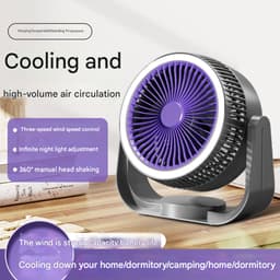 Ventilatoren-Luchtcirculatieventilator - Tafelventilator en Wandventilator 2-in-1 - Geen Boren Nodig - 3 Snelheden - Turbo Luchtstroom voor Slaapkamer, Kantoor en Caravan - Wit — thumbnail 5