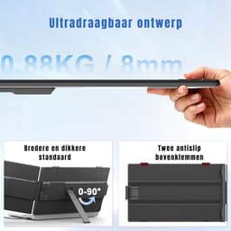 DnA® Professionele Portable Monitor - USB-C - 14 Inch - Draagbare Monitor - Portable Monitor Voor Laptop - Zwart - 39cm x 26cm x 7cm — thumbnail 2