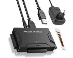 USB3.0 naar IDE/SATA Hard Drive Adapter voor 2.5/3.5 Inch HDD - 5Gbps Converter met SATA Kabel voor Windows 11/10/8/7/XP/Vista