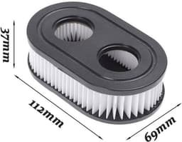geschikt voor MTD grasmaaier zwarte ovale luchtfilters, 2-pack, BS 798452 — thumbnail 2