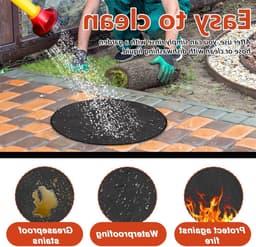 Ronde vuurkorfmat van 60 cm, water- en olieafstotend, herbruikbare hittebestendige barbecuepad voor buiten koken op terras en gras — thumbnail 4