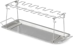 Kippenvleugelhouder – bbq accesoires – kiphouder Oven – Inclusief Opvangbakje – inklapbaar – RVS — thumbnail 1