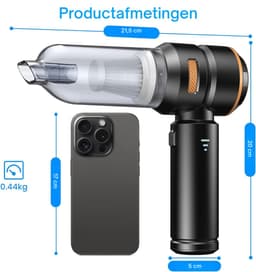 MRKK® Kruimeldief Draadloos - Auto Stofzuiger - Handstofzuiger - Zwart — thumbnail 2