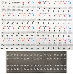Purepeak Piano Toetsenbord Stickers - Keyboard Stickers - 37/49/54/61/88 - Kleur - Zwart-Wit - Plakletters - Plakcijfers — thumbnail 1