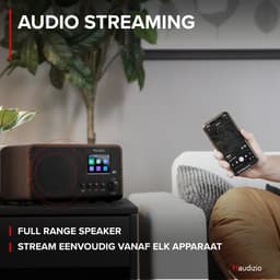 DAB radio - Audizio Avio DAB radio met Bluetooth - DAB+ - FM - USB - 20 voorkeurszender - Houtlook — thumbnail 3