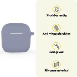 Hoesje Geschikt voor Apple AirPods 4 - Siliconen Hoes met Clip - Silicone Case Cover - Lila — thumbnail 3