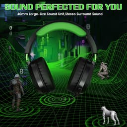 KOTION EACH G3100 Gaming Headset - Over-ear Koptelefoon met Microfoon - Geschikt voor Nintendo Switch,PS5, PS4, Xbox Series X|S, Xbox One, Mobile & PC - Zwart groen — thumbnail 3