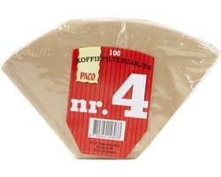 Koffiefilter Paco bruin nummer 4 - multipak 24x 100 stuks